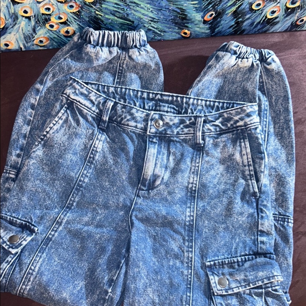 Future Collective Size 0 Acid Wash Jogger Jeans